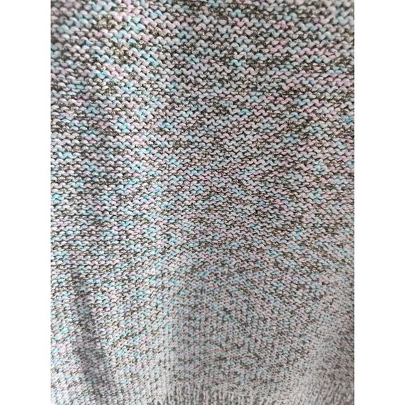 Talbots Women  Blue,Grey, Purple Open Knit/Pointelle Cotton Sweater size 2XP - Picture 7 of 9